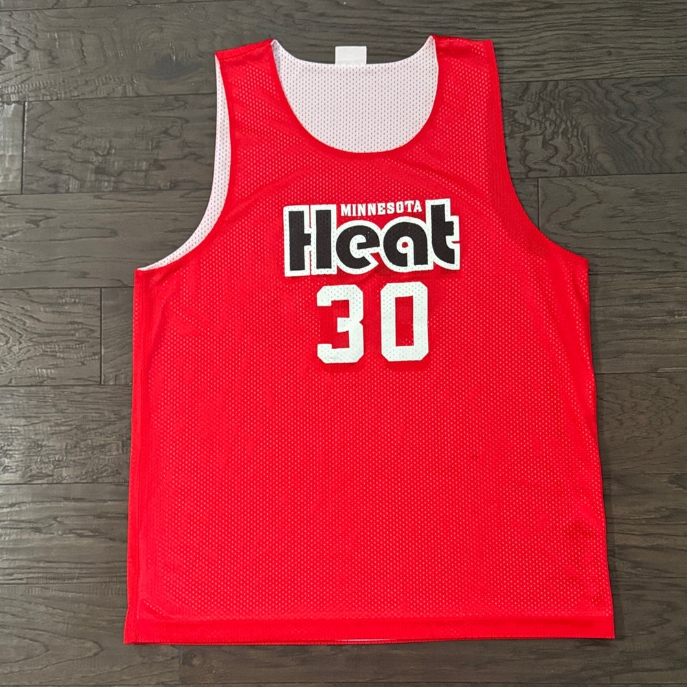 Sport-Tek White and Red Reversible Minnesota Heat Mesh basketball Jersey Size XL